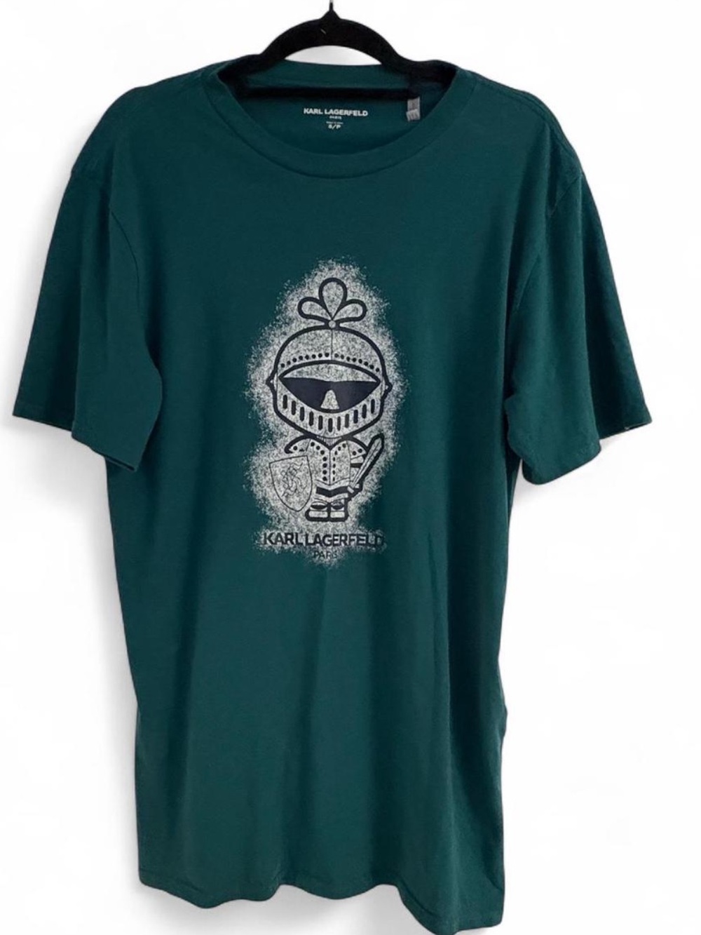 Karl Lagerfeld Green Graphic Knight Short-Sleeve Tee